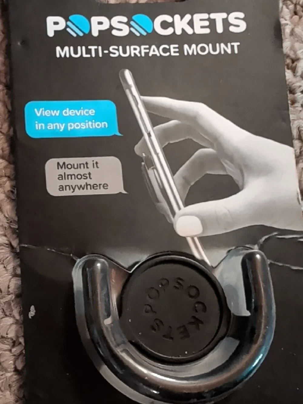 PopSockets Multi-Surface Mount + PopGrip Accessories in Black